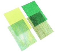 CLISPEED Stained Glass Mosaic Tiles Set 4pcs 10x15cm Green Wave Patterned Glass Sheets for DIY Mosaics, Craft Supplies for Church Decorations and Art Projects