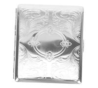 CLISPEED Stainless Steel Automatic Opening Cigarette Case for 20 Cigarettes Silver Color Creative Design for Smoking Enthusiasts