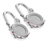 CLISPEED Stainless Steel Carabiner Watch Displaying Time and Date 2pcs with Quartz Movement Featuring Cool and Elegant Design Suitable for Occasions and Travel