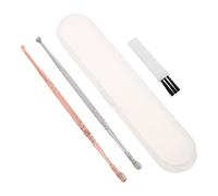 CLISPEED Stainless Steel Ear Wax Remover Spoon with Spiral Spring Tip, Lightweight Metal Ear Cleaner Tool for Deep Cleaning, Adaptive Spring Structure for Safe Daily Use at Home