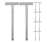 CLISPEED Stainless Steel Handheld Sign Holder 10Pcs T-Bar Poster Clamp for Restaurant Sign Stick and Trade Show Exhibitions