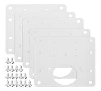 CLISPEED Stainless Steel Hinge Repair Plates Round Hole Diameter 35mm 10pcs Fixed Support Furniture Repair Brackets Sleek Silver Straight Style for Cabinet and Window for Door