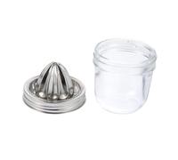 CLISPEED Stainless Steel Manual Fruit Juicer for Mason Jar Compact Handheld Citrus Squeezer for Lemon Orange Quick Clean Kitchen Press for Home Camping Picnic Use