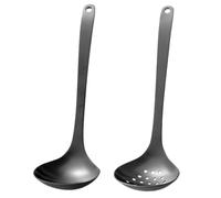 CLISPEED Stainless Steel Slotted Soup Serving Spoon Long Handle Sauce Spoon with Ergonomic Grip Colander Scoop for Rice Porridge and Communal Use Kitchen Utensil for Hygienic Serving