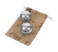 CLISPEED Stainless Steel Small Massage Ball Set for Relaxing Hand Massage and Muscle Stimulation, Smooth Silver Hand Roller Ball Suitable for Elderly Therapy and Sensory Exercise