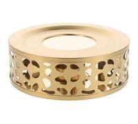 CLISPEED Stainless Steel Tea Pot Warmer with Tea Light Candle Holder for Heating and Preservation Golden Hollow Design Suitable for Homes and Coffee Shops