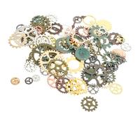 CLISPEED Steampunk Gears Charms Nail Art Decor Mixed Vintage Alloy DIY Manicure Ornaments 200g Pack for Jewelry Making and Fingernail Decoration