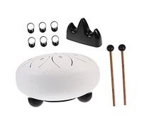 CLISPEED Steel Tongue Drum Note White Ethereal Handpan for Music Education Meditation Yoga Adults and Portable Percussion Instrument for Concentration and Emotional Soothing