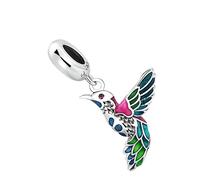 CLISPEED Sterling Silver Kingfisher Bracelet Bird Charm Jewelry Pendant for Bracelet Making Cute Bird Bead
