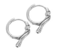 CLISPEED Sterling Silver Snake Ear Buckles for Women Pure Silver Earrings with Green Zircon Lightweight Ear Studs Lady Jewelry for Daily Wear and Dating