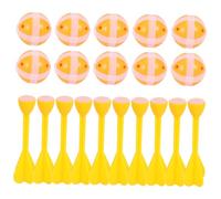 CLISPEED Sticky Ball Darts Set for - 20pcs Yellow 3.8cm Paste Balls with Holes and Darts - Educational Interactive Plastic for Boys and Indoor Play Random Color