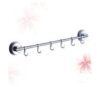 CLISPEED Strong Suction Cup Wall Mounted Hook Rail with Stainless Steel Hooks Traceless No-Drill Towel Holder Rack for Bathroom Kitchen Space-Saving Rust-Resistant Organizer for Towels