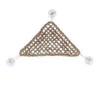 CLISPEED Sturdy Brown Reptile Hammock with Breathable Mesh Cloth and Suction Cup for Anole and Iguana, Triangular Climbing Net Hanging Bed Suitable for Pet Lizards and Small Reptiles