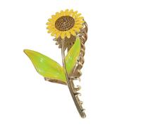 CLISPEED Sunflower Hair Claw Clip for Fine Hair Lightweight Alloy Flower Clamp Easy Styling for Women Everyday Festival Use