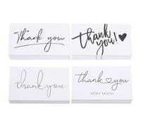 CLISPEED Thank You Cards and Simple Colour Matching Design with Elegant Chic Look 50pcs White Paper Pack Easy Carrying and Convey Appreciation for Business for Online Businesses