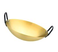 CLISPEED Thickened Stainless Steel Wok Pan Non Stick Household Cooking Pot with Scald Handles for Hot Pot Seafood Soup Pasta Suitable for Home Kitchen and Restaurants
