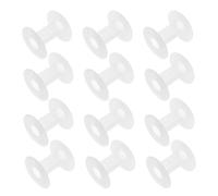 CLISPEED Thread String Bobbin Spools Embroidery Accessories 15Pcs White Plastic Empty Spools for Elastic Cord Jewellery Making and Craft Wire