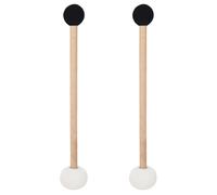 CLISPEED Tibetan Singing Bowl Mallets Beech Wooden Handles 2pcs with Double-ended Felt and Rubber Heads Versatile Functionality for Chime and Marimbas, Producing Gentle Sound