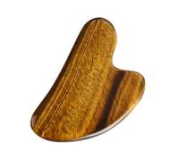 CLISPEED Tiger's Eye Gua Sha Scraping Massage Board for Face Smooth-Edged Dolphin Shape Tool for Acupoint Relief and Circulation Boost Comfortable Grip Light Brown