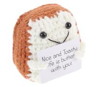 CLISPEED Toast Shaped Crochet Doll Ornament Cute Woolen Yarn Toast for Home Decor Lightweight Decorative Toast Doll for Parties Photo Shoots Unique Idea