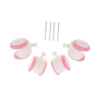 CLISPEED Toddler Walker Wheel Replacement Kit for Babies, 4pcs Pink Screw-on Caster Wheels, Sturdy Plastic Rubber Accessories for Infant Walking Aid and Baby Walker Repairs