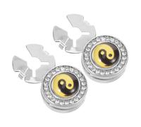 CLISPEED Traditional Tai Chi Pattern Statement Cufflinks Shirt Accessories for Men Decorative Rhinestone Button Covers for Formal Wear and DIY Projects Stylish and Practical Dress Shirt