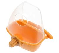 CLISPEED Transparent Plastic Bird Food Container with Splash Design Easy Install Bird Cage Feeder for Parrots Pigeons Space Saving Seed Dispenser for Mess Feeding