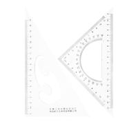CLISPEED Triangle Ruler Set Sturdy Drafting Triangle Set 2pcs for Students Right Angle and Protractor for Straight Line Drawing and Modeling Design Projects