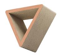 CLISPEED Triangular Cat Scratcher Foldable Six-Sided Corrugated Cardboard Scratch Pad for Indoor Cats with Detachable Design and Space-Saving Interactive Exercise Furniture