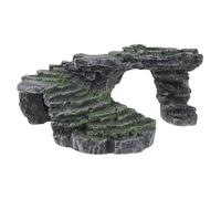 CLISPEED Turtle Basking Platform and Reptile Cave Hideout Floating Dock for Aquarium Simulation Rock Design Turtle Tank Accessory and Small Reptiles