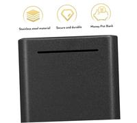 CLISPEED Unbreakable Stainless Steel Money Saving Box with Slot for Coins and Cash Must Break to Open Piggy Bank for Adults and Metal Cash Pot for Secure Savings