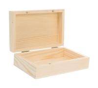 CLISPEED Unfinished Rustic Wooden Jewelry Storage Box with Magnetic Lid Versatile Pine Keepsake Case for DIY Painting Engraving and Display Trinket Organizer