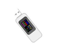 CLISPEED USB Charger Tester Digital Voltmeter Ammeter Power Capacity Monitor with LCD Display High Accuracy Calibration Portable USB Voltage Detector for Phone Charger White