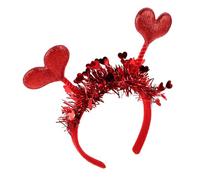 CLISPEED Valentine Headband Cupid Costume Accessories Women 9.43x9.04x1.18in Heart-shaped Lightweight Photo Prop Classic Red Cloth Plastic Headwear for Birthday Party Single's Party