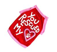 CLISPEED Valentine's Day Dog Clothes Puppy Garment in Red Cotton, Fashionable and Trendy Design for Everyday Wear and Sleeping Time, Easy to Put and Take, Spring Summer Outfit