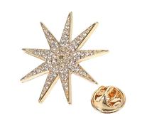 CLISPEED Vintage Alloy Brooch Pin with Rhinestones Classic Star Badge for Clothes Ornament Elegant Lapel Pin for Women and Men Durable Fashion Accessory for Bags and Hats