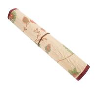 CLISPEED Vintage Bamboo Paintbrush Holder Roll-up Canvas Pencil Case 9 Slots, Large Portable Calligraphy Brush Organizer for Students and Artists, Watercolor Travel Brush Storage, 40x35cm