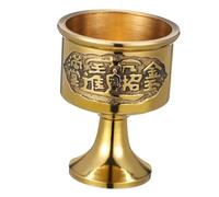 CLISPEED Vintage Brass Offering Cup Wear Resistant Holy Goblet for Worship Temple Decor Small Metal Altar Wine Glass Multi Functional Brass Chalice