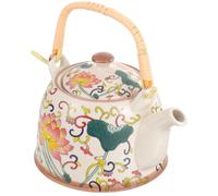 CLISPEED Vintage Ceramic Tea Pot with 900ml Capacity and Polished Surface, Classic Chinese Style Teapot with Strainer, Handheld Tea Kettle for Homes and Meeting Rooms