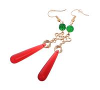 CLISPEED Vintage Chinese Style Red Drop Earrings Lightweight Ethnic Cloud Pendant Dangle for Women Cosplay and Cheongsam Accessories