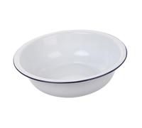CLISPEED Vintage Enamel Basin Large Capacity Corrosion Resistant Mixing Bowl for Kitchen Washing Vegetables Face and Clothes Retro White Enamelware