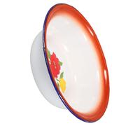 CLISPEED Vintage Enamel Bowl 16cm Deep Household Retro Kitchen Enamelware for Soup Noodles Salad Mixing and Dining