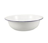 CLISPEED Vintage Enamel Wash Basin White Multi Purpose Foot Soaking Tub Laundry Bowl Retro Style for Relaxing Feet and Washing Up