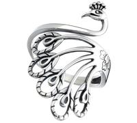CLISPEED Vintage Ethnic Style Peacock Ring Copper Adjustable Yarn Ring for Crocheting Knitting Tool Easy to Put and Take off Classic Designed for Women Ladies Random Color