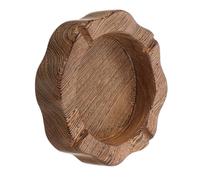 CLISPEED Vintage Hand-carved Ebony Wood Ashtray Retro Outdoor Patio Tabletop Smoking Accessory for Men Elegant Home Office Decoration Unique Cultural Design