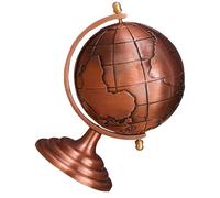 CLISPEED Vintage Large Wine Red Metal Desk Globe Decor for Home and Office, Rotating Retro Desktop World Ornament, Educational Geographic Globe Table Decoration