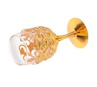 CLISPEED Vintage Metal Glass Wine Cup Small Decorative Liquor Goblet for Whiskey Cocktails Water Reusable Rimmed Glassware with Smooth Margin Elegant Multi-Function Drinking Cup for Home