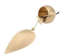 CLISPEED Vintage Metal Wind Bell Chime Pendant with Copper Leaf Design, Decorative Feng Shui Bell for Home and Garden, Unique Retro Style Outdoor Hanging Ornament