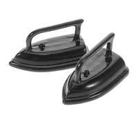 CLISPEED Vintage Miniature Iron 2pcs Set Black Mini House Furniture Dollhouse Ironing Table Decor Sewing Scene Accessories for Playhouse Craft