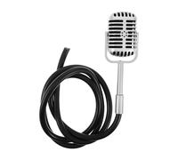 CLISPEED Vintage Retro Microphone Prop with Classic Vintage Mic Look Plastic Material and Rubber Wires Versatile Party Decor for Role Play